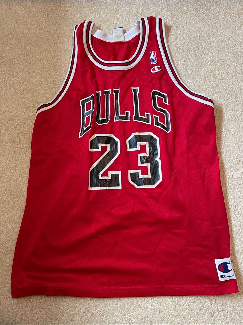 Vintage Champion Red Chicago Bulls #23 Basketball Jersey -large xl